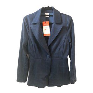 Cabi Sunset Kiss 5475 Check Blazer Blue Check Size 6 $179 NWT